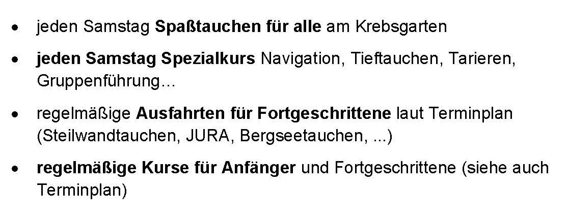jeden Samstag Spaßtauchen für alle am Krebsgarten